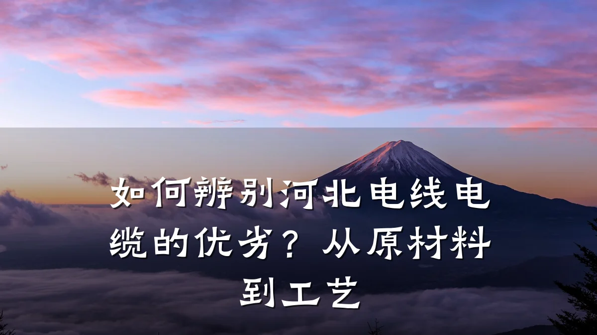 如何辨别河北电线电缆的优劣?从原材料到工艺