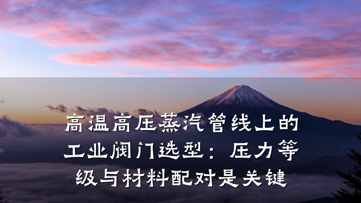 高温高压蒸汽管线上的工业阀门选型:压力等级与材料配对是关键