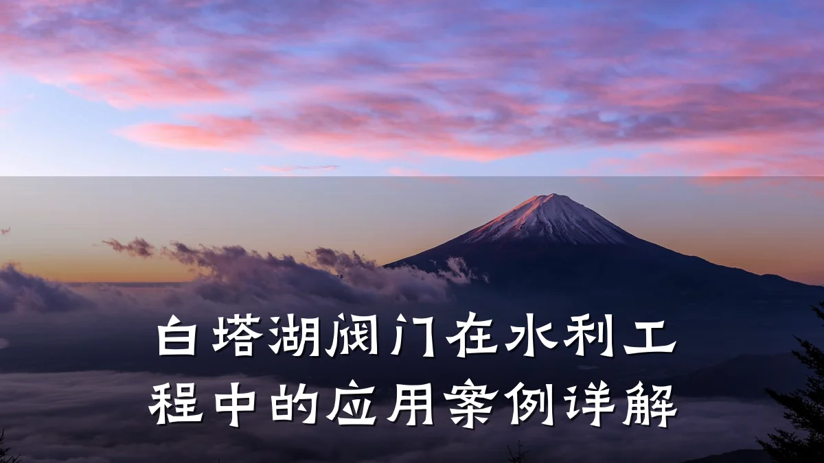 白塔湖阀门在水利工程中的应用案例详解
