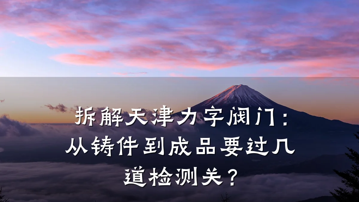 拆解天津力字阀门:从铸件到成品要过几道检测关?