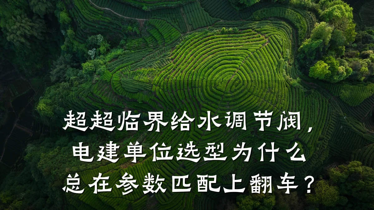 超超临界给水调节阀,电建单位选型为什么总在参数匹配上翻车?