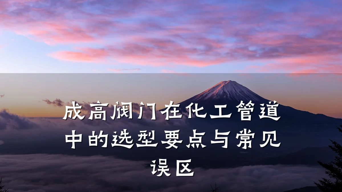 成高阀门在化工管道中的选型要点与常见误区