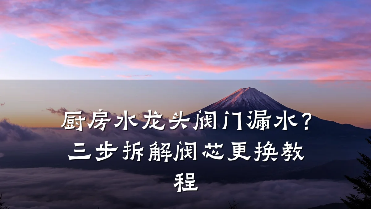 厨房水龙头阀门漏水?三步拆解阀芯更换教程