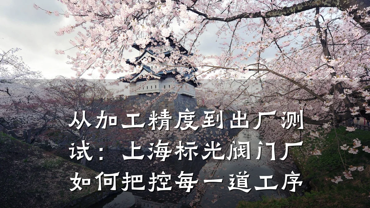 从加工精度到出厂测试：上海标光阀门厂如何把控每一道工序