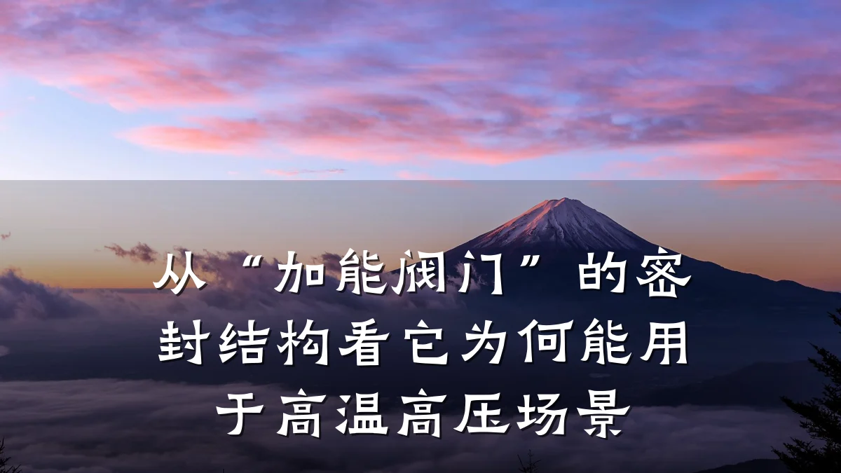 从“加能阀门”的密封结构看它为何能用于高温高压场景