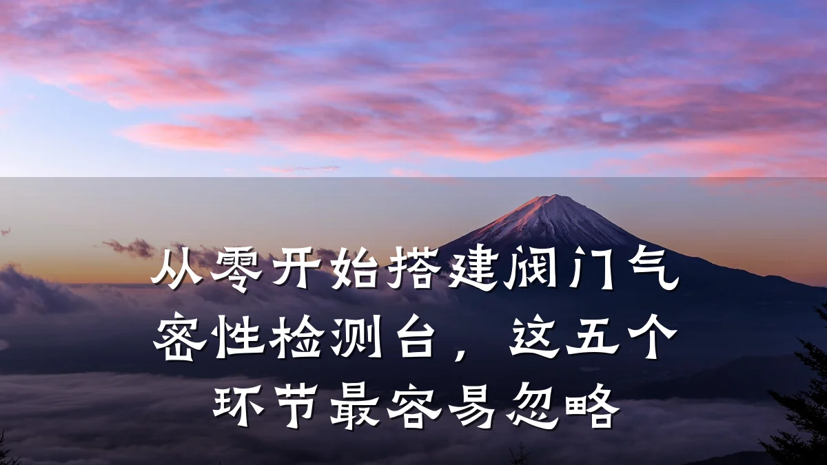 从零开始搭建阀门气密性检测台,这五个环节最容易忽略