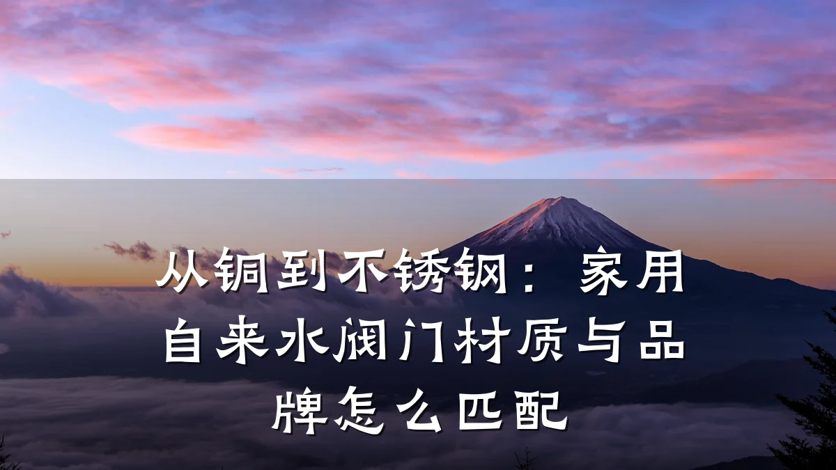 从铜到不锈钢：家用自来水阀门材质与品牌怎么匹配