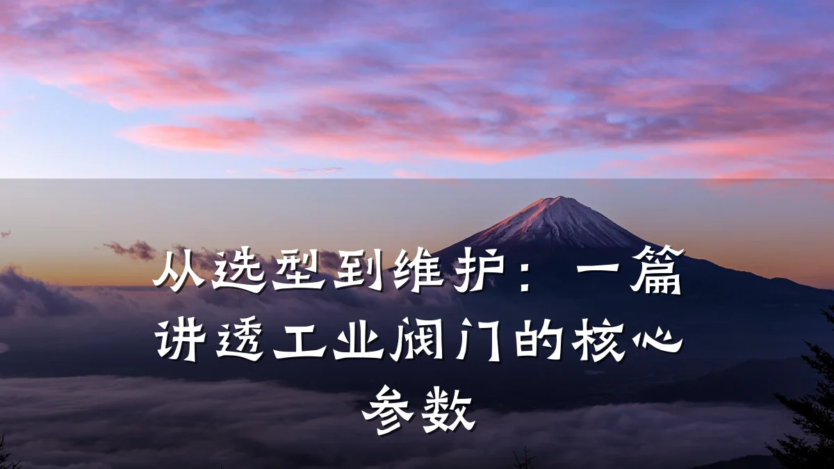 从选型到维护：一篇讲透工业阀门的核心参数