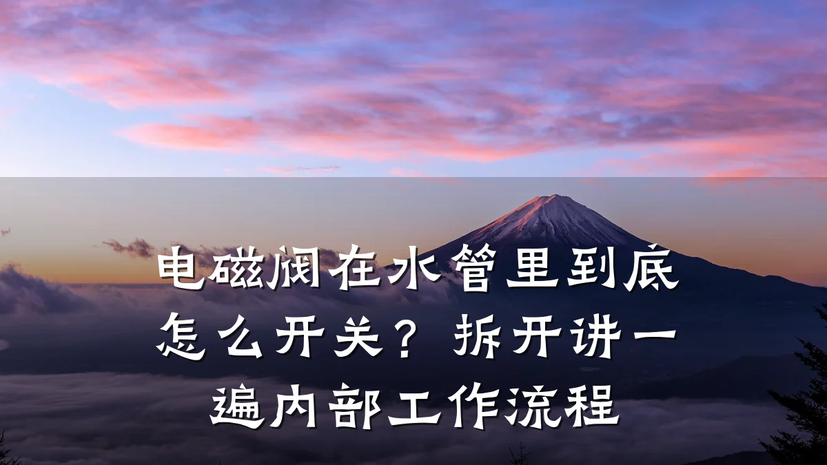电磁阀在水管里到底怎么开关?拆开讲一遍内部工作流程