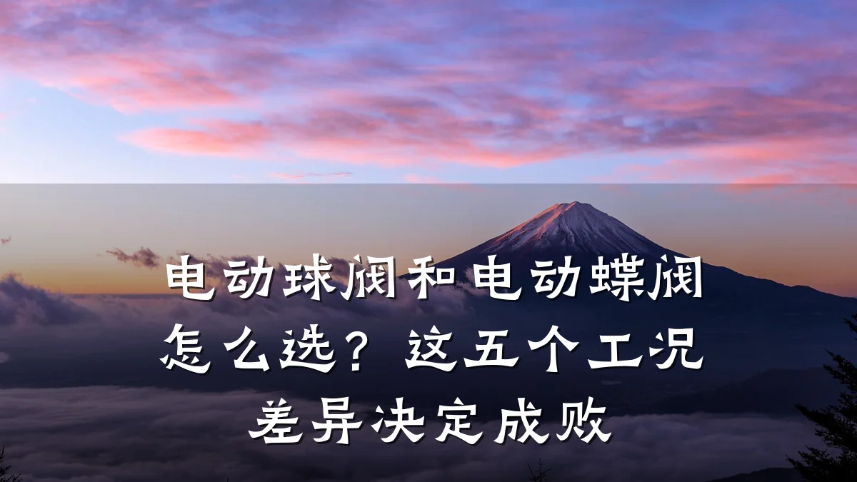 电动球阀和电动蝶阀怎么选?这五个工况差异决定成败