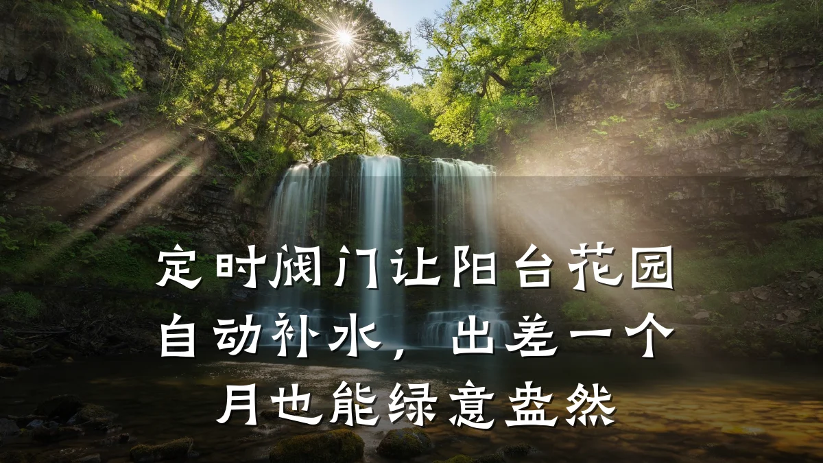定时阀门让阳台花园自动补水,出差一个月也能绿意盎然