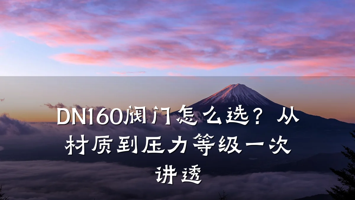 DN160阀门怎么选?从材质到压力等级一次讲透