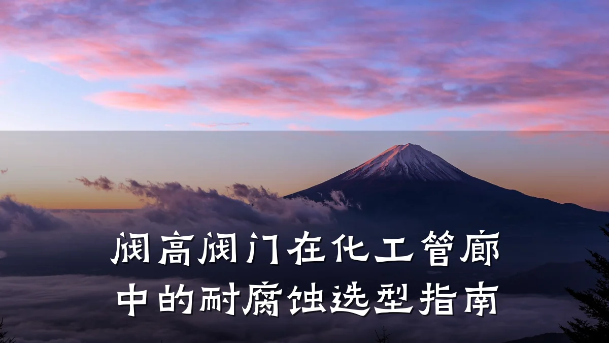 阀高阀门在化工管廊中的耐腐蚀选型指南