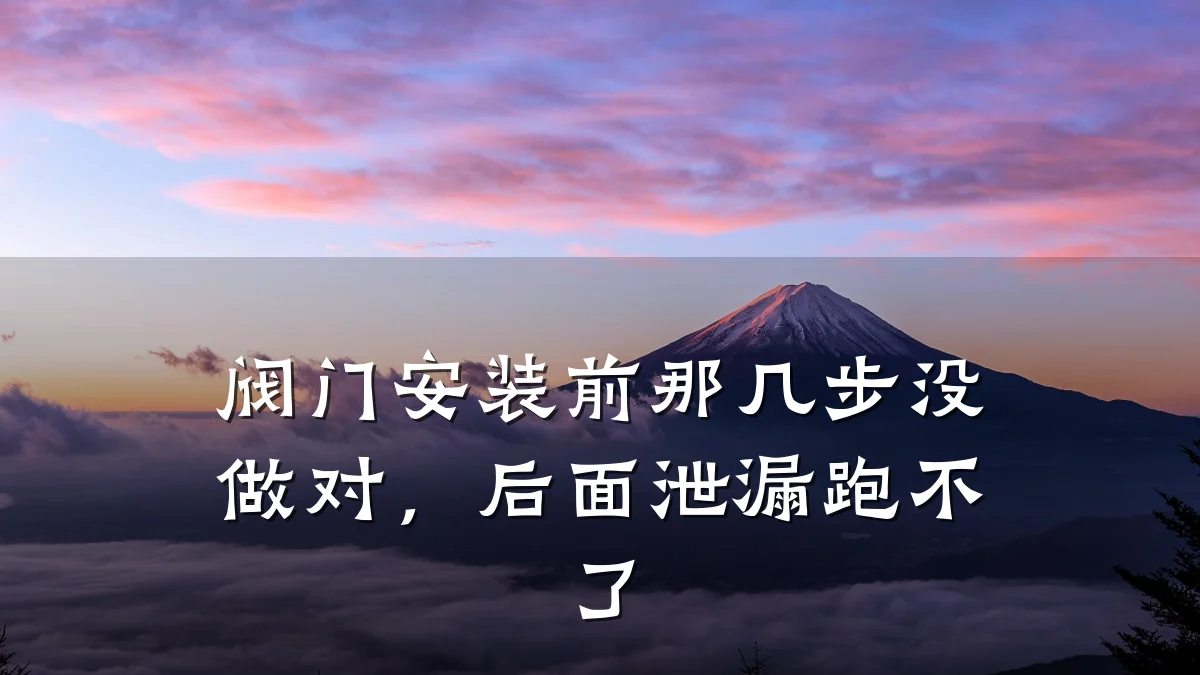 阀门安装前那几步没做对,后面泄漏跑不了