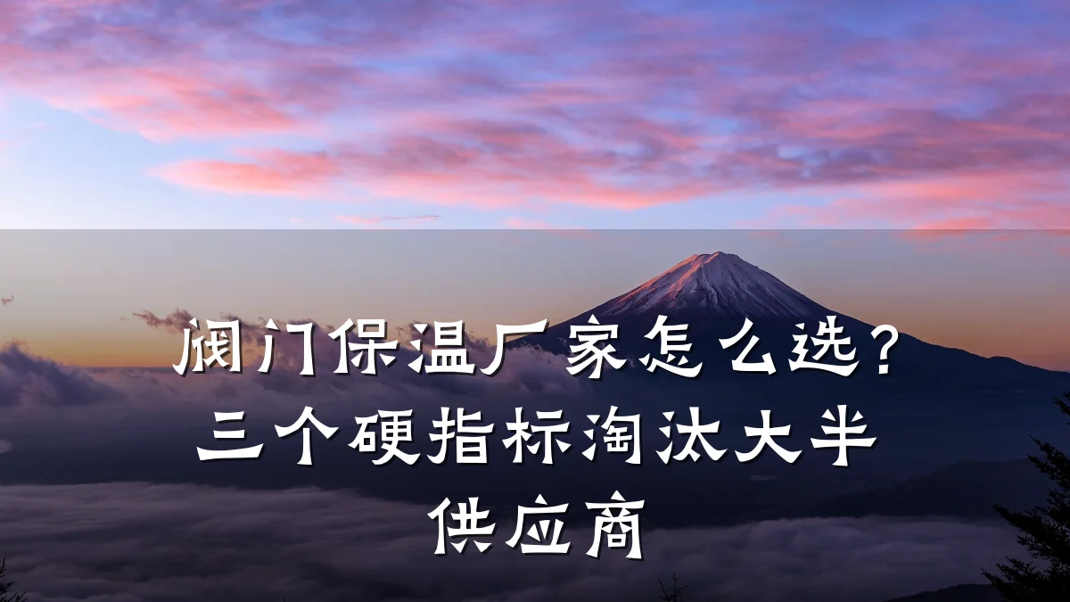 阀门保温厂家怎么选?三个硬指标淘汰大半供应商
