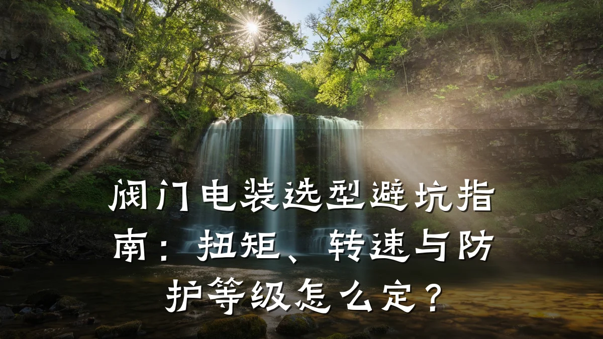 阀门电装选型避坑指南:扭矩、转速与防护等级怎么定?