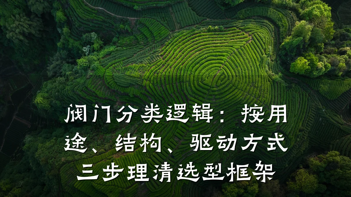 阀门分类逻辑:按用途、结构、驱动方式三步理清选型框架