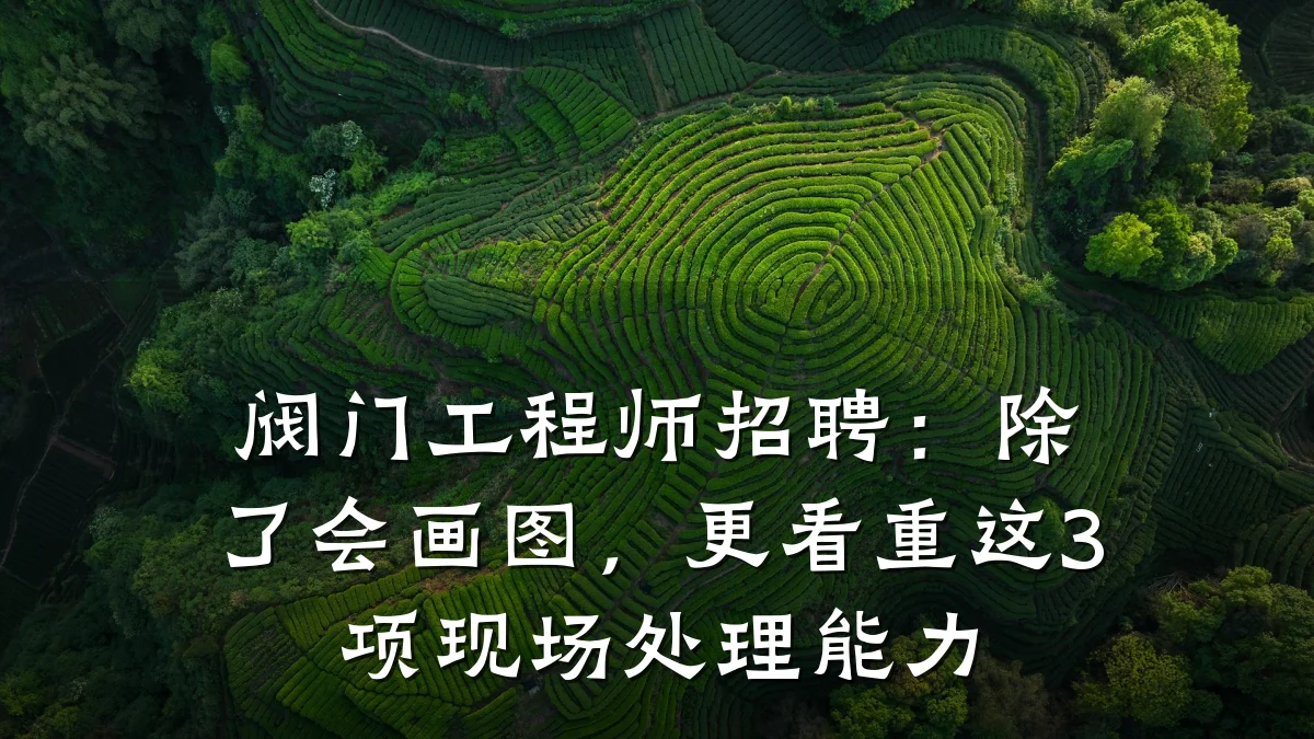 阀门工程师招聘:除了会画图,更看重这3项现场处理能力