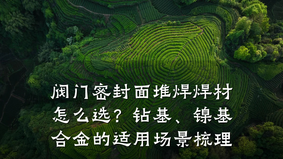 阀门密封面堆焊焊材怎么选？钻基、镍基合金的适用场景梳理