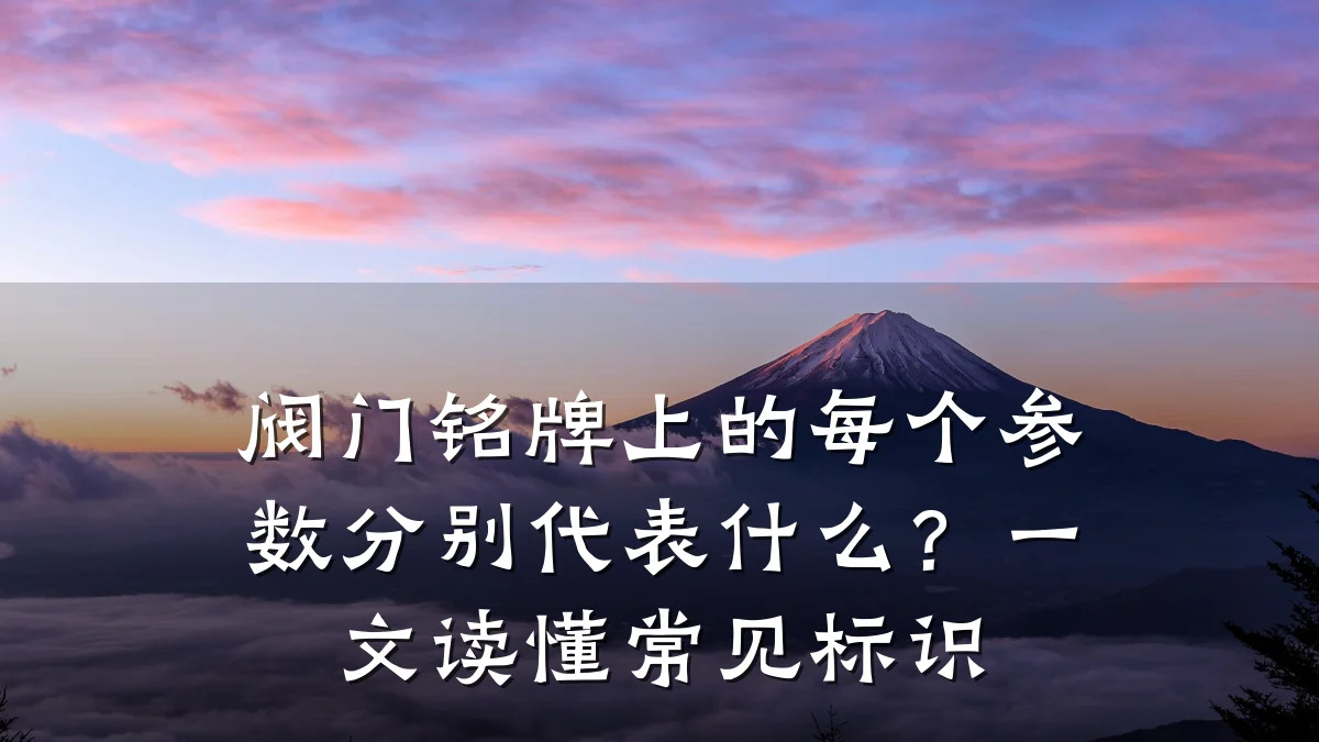 阀门铭牌上的每个参数分别代表什么?一文读懂常见标识