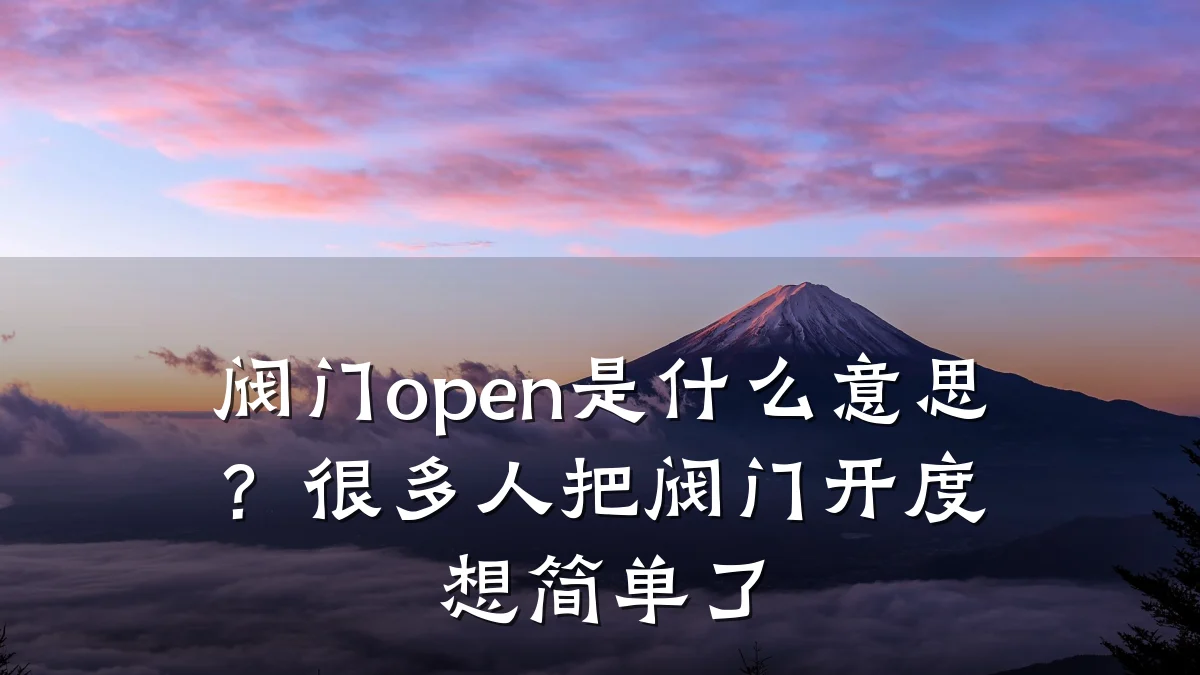 阀门open是什么意思?很多人把阀门开度想简单了