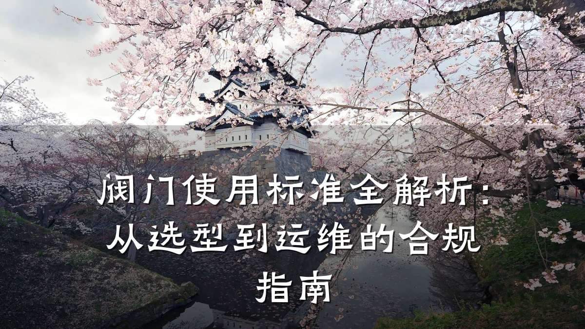 阀门使用标准全解析:从选型到运维的合规指南