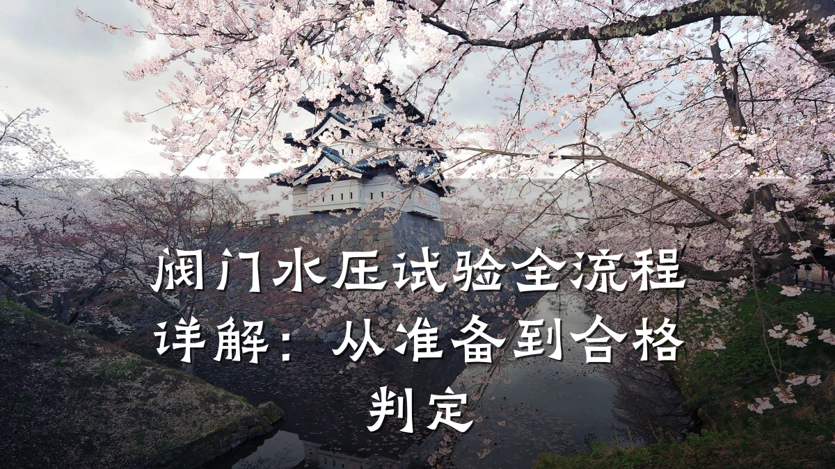 阀门水压试验全流程详解:从准备到合格判定