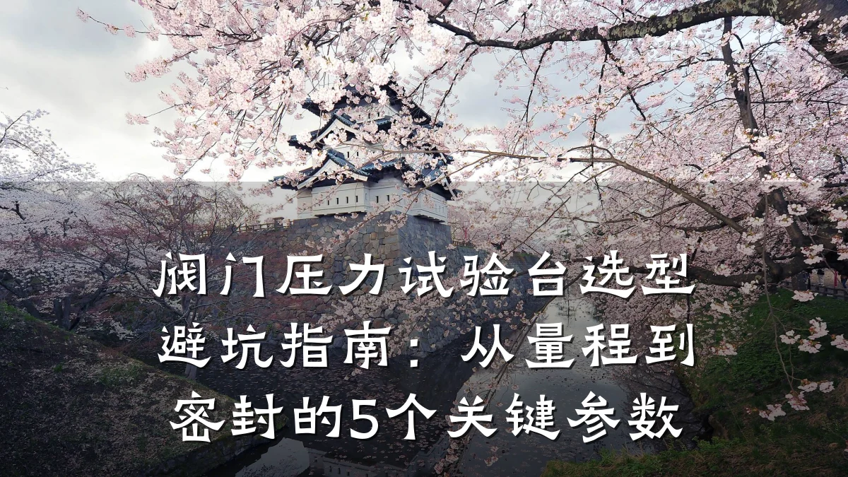 阀门压力试验台选型避坑指南:从量程到密封的5个关键参数