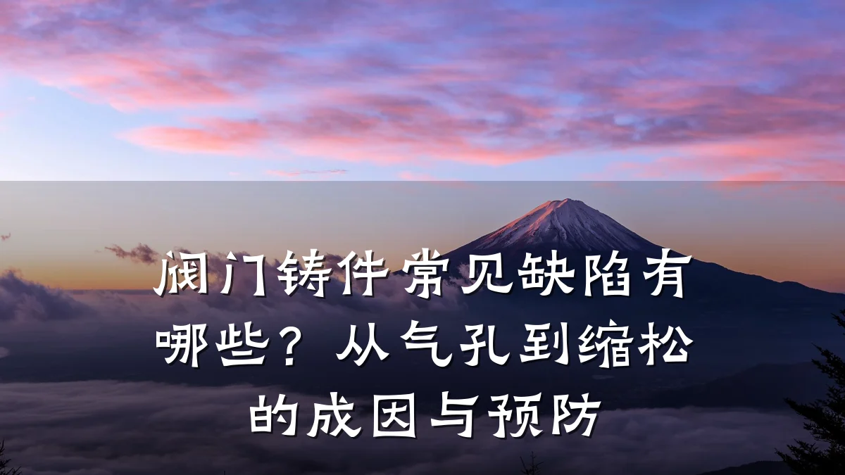 阀门铸件常见缺陷有哪些？从气孔到缩松的成因与预防