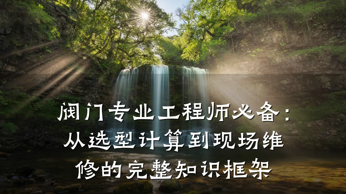 阀门专业工程师必备:从选型计算到现场维修的完整知识框架
