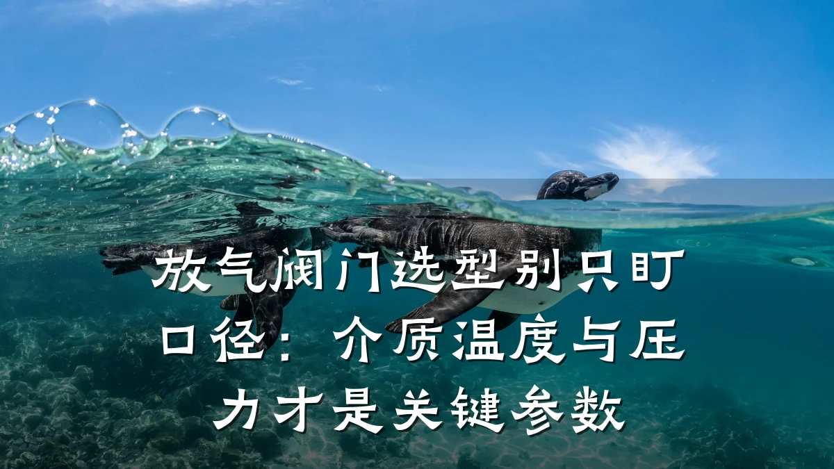 放气阀门选型别只盯口径:介质温度与压力才是关键参数