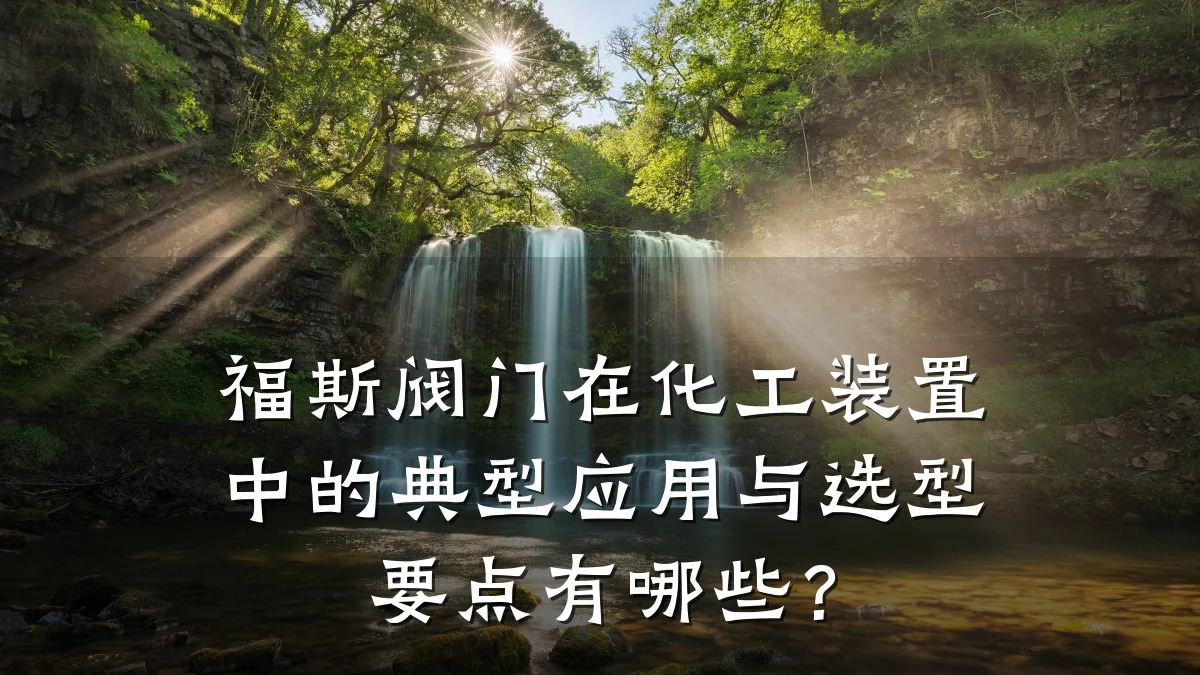 福斯阀门在化工装置中的典型应用与选型要点有哪些?