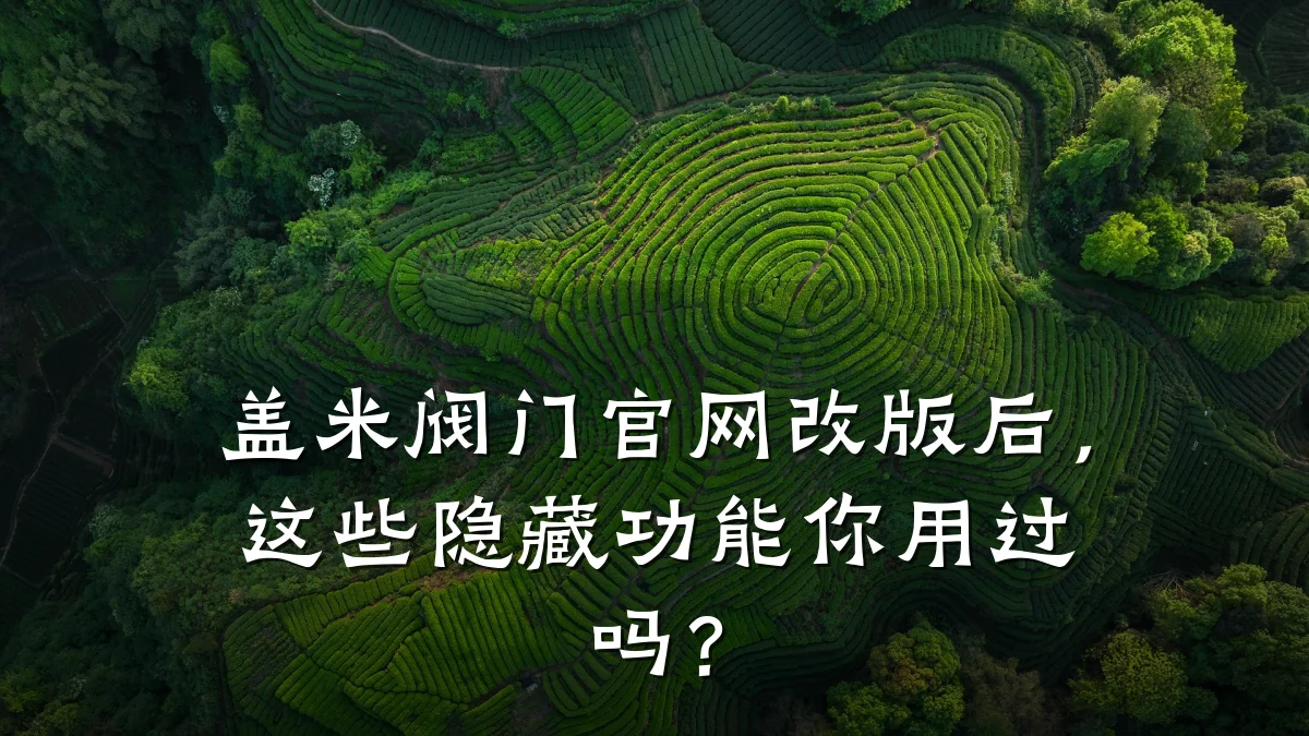 盖米阀门官网改版后,这些隐藏功能你用过吗?