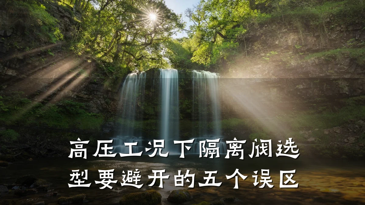 高压工况下隔离阀选型要避开的五个误区