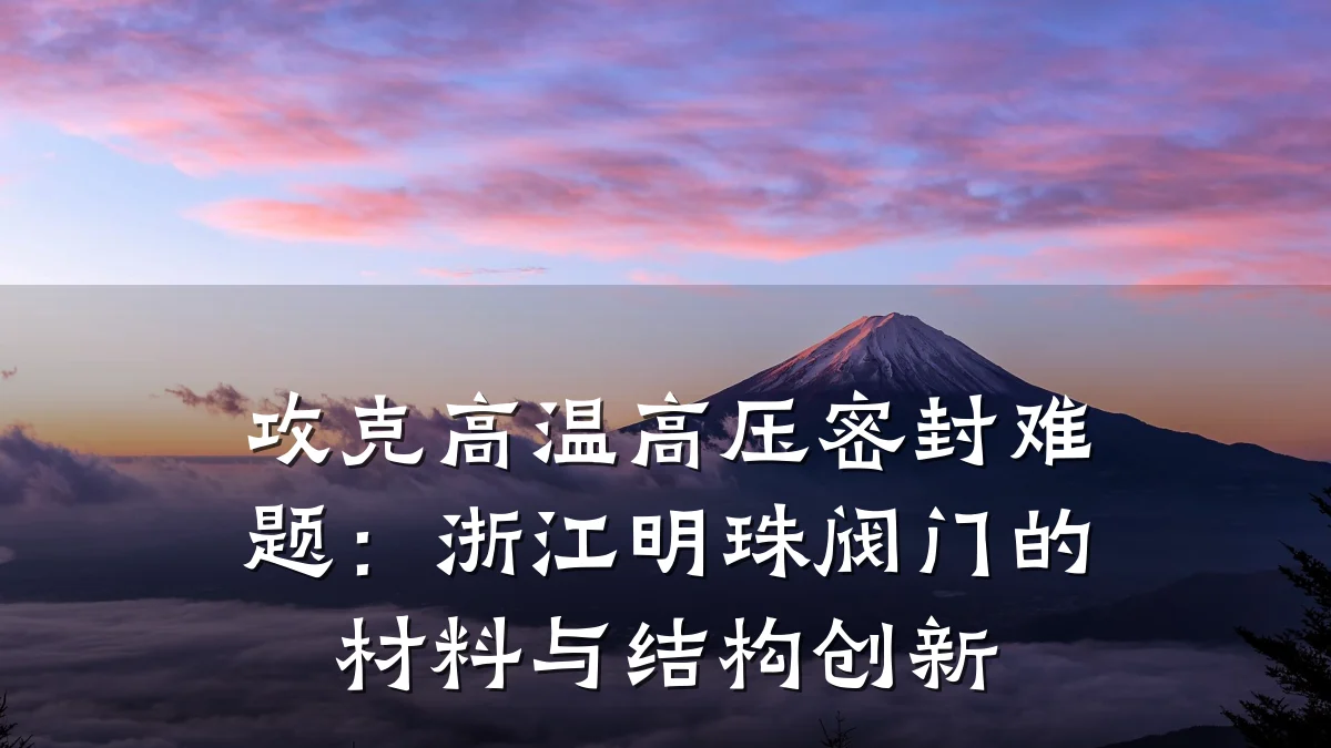 攻克高温高压密封难题:浙江明珠阀门的材料与结构创新