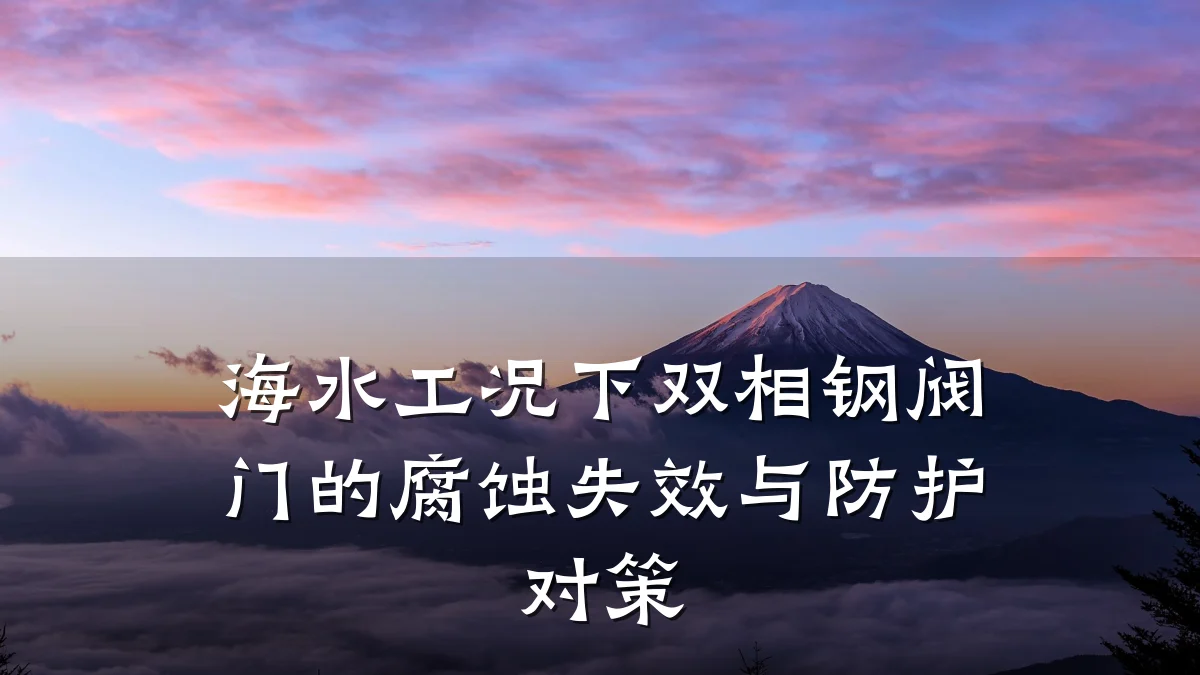 海水工况下双相钢阀门的腐蚀失效与防护对策