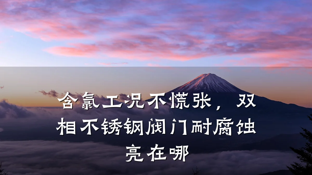 含氯工况不慌张,双相不锈钢阀门耐腐蚀亮在哪