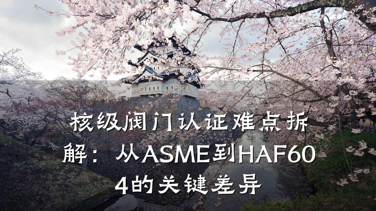 核级阀门认证难点拆解:从ASME到HAF604的关键差异