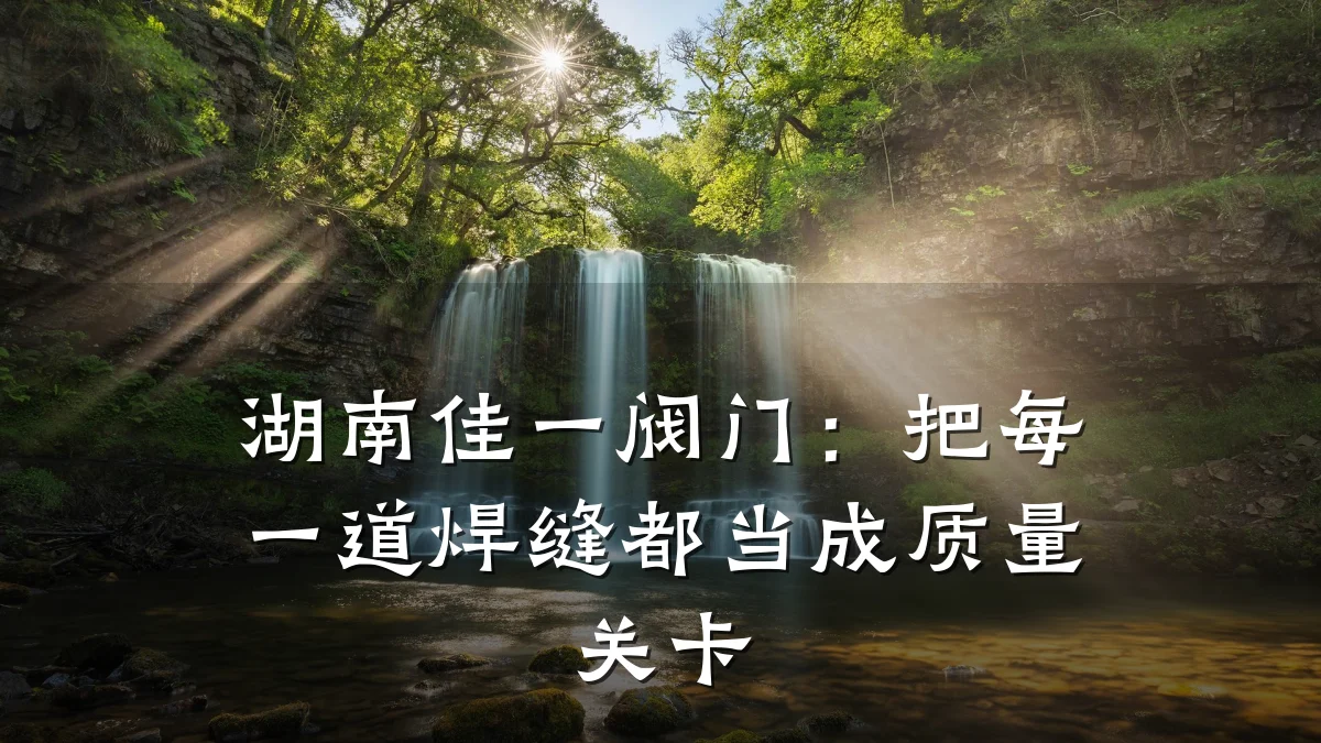 湖南佳一阀门:把每一道焊缝都当成质量关卡