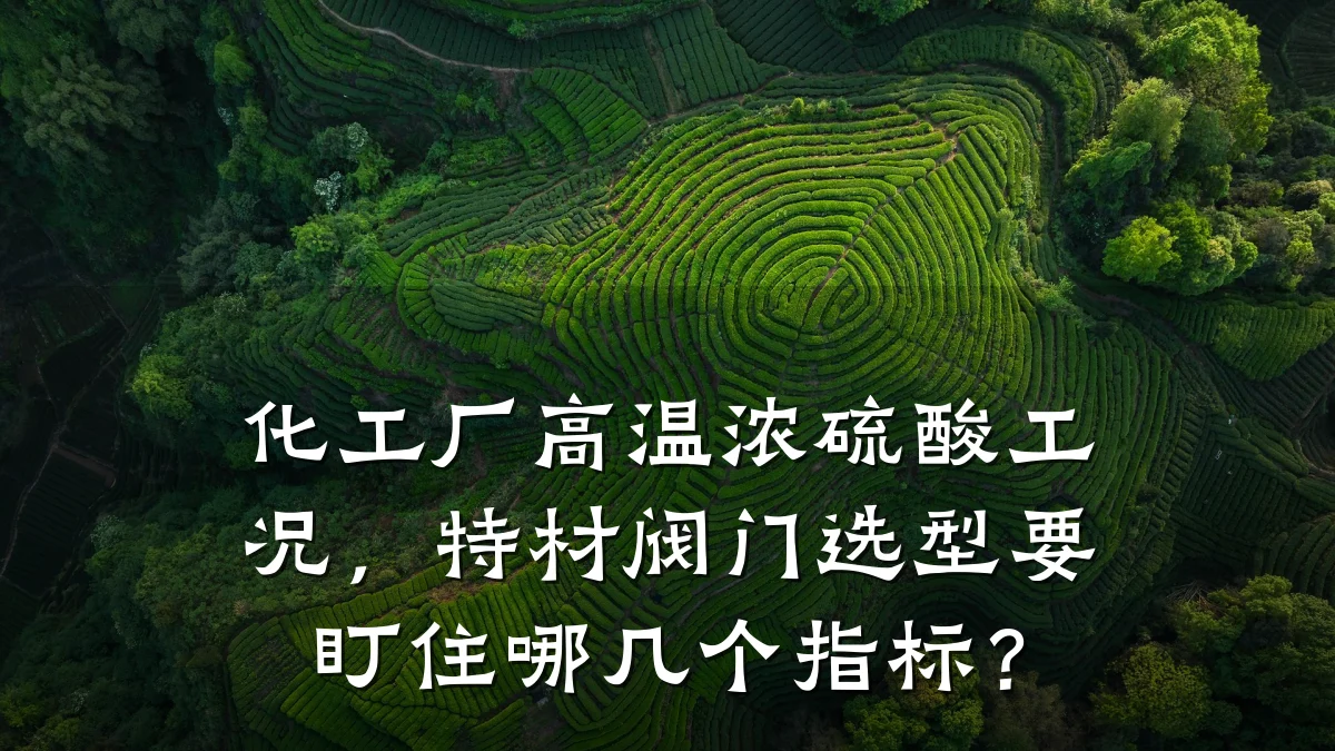 化工厂高温浓硫酸工况,特材阀门选型要盯住哪几个指标?