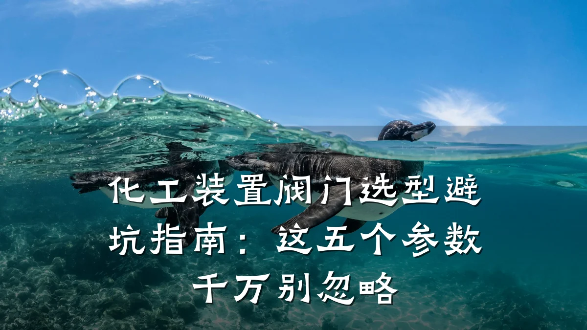 化工装置阀门选型避坑指南:这五个参数千万别忽略
