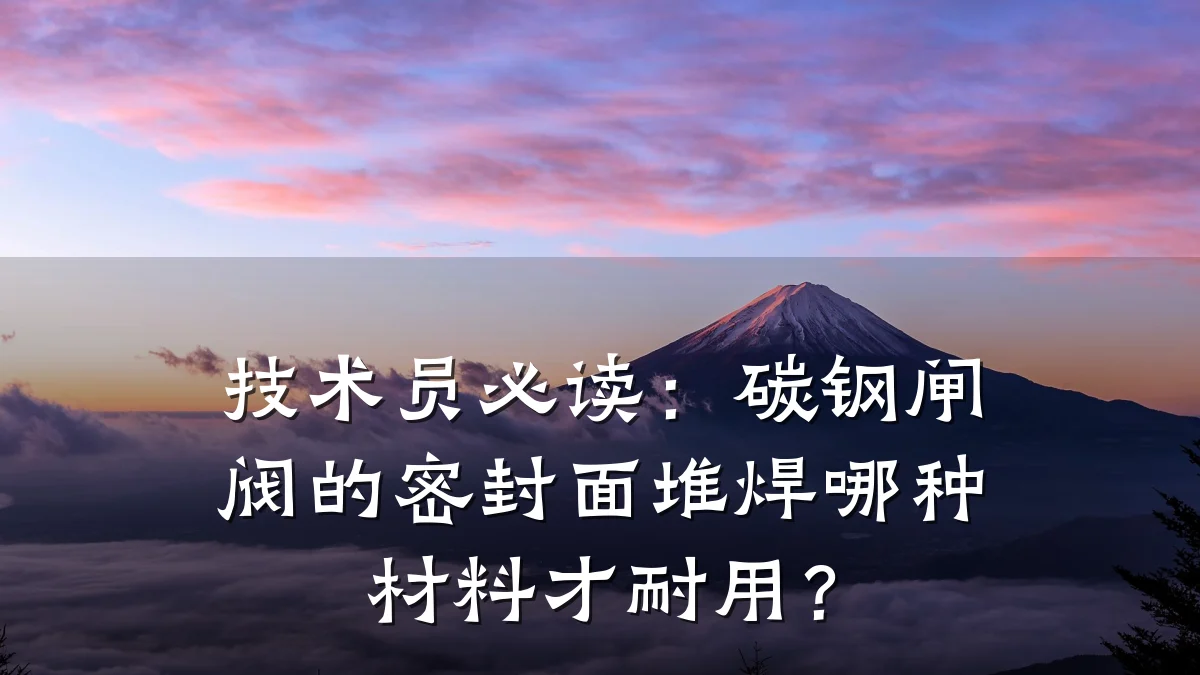 技术员必读:碳钢闸阀的密封面堆焊哪种材料才耐用?