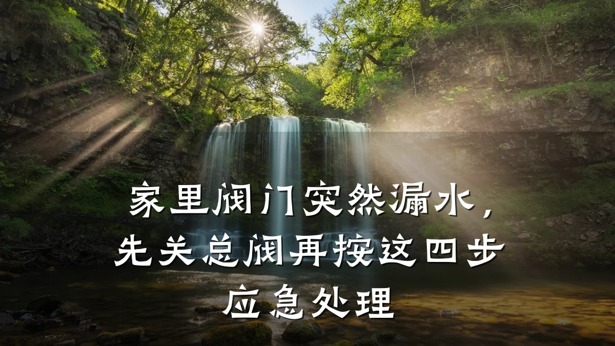 家里阀门突然漏水,先关总阀再按这四步应急处理