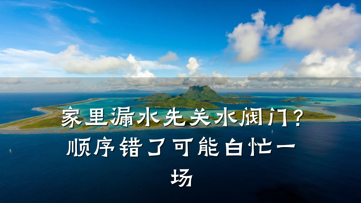 家里漏水先关水阀门?顺序错了可能白忙一场