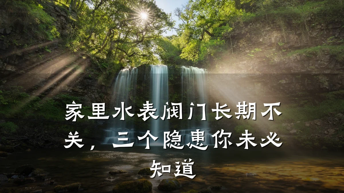 家里水表阀门长期不关，三个隐患你未必知道
