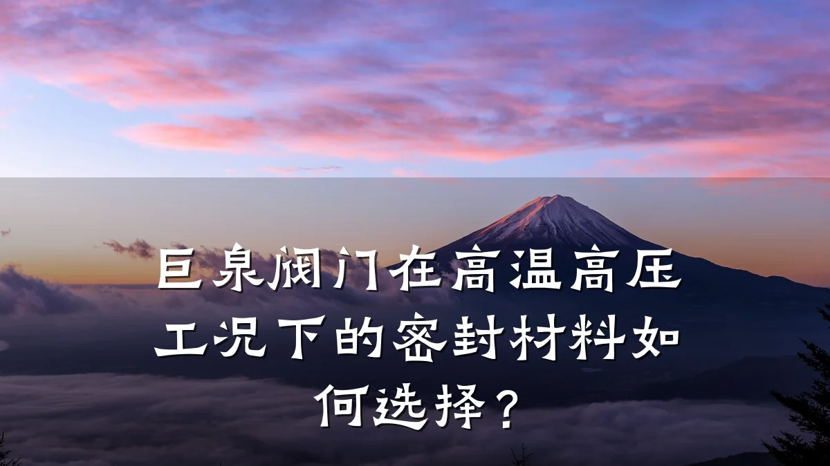 巨泉阀门在高温高压工况下的密封材料如何选择?