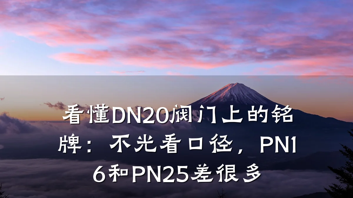 看懂DN20阀门上的铭牌:不光看口径,PN16和PN25差很多