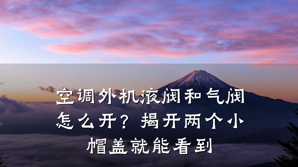 空调外机液阀和气阀怎么开?揭开两个小帽盖就能看到