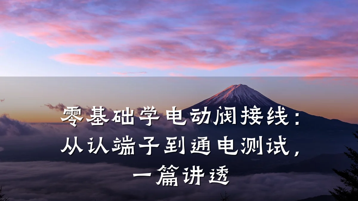 零基础学电动阀接线:从认端子到通电测试,一篇讲透