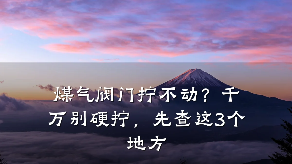 煤气阀门拧不动?千万别硬拧,先查这3个地方